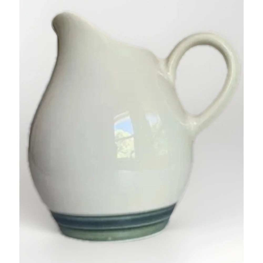 Vintage Pfaltzgraff Pitcher Creamer Ocean Breeze Mid Century Farmhouse Green